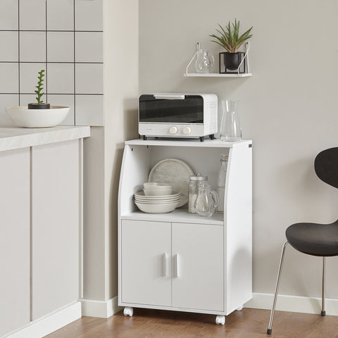 Sobuy Köögikapp ratastega valge FRG241-W