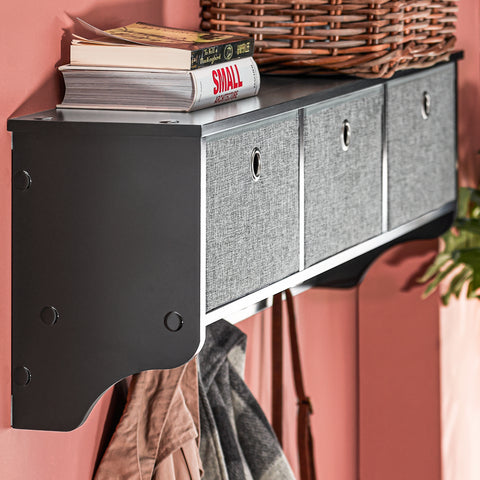 Sobuy seinariiuliga riidekapi mütsreck FRG282 SCH