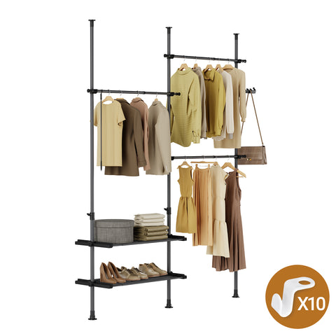 Sobuy riidekapi komplekt metall ja polüpropüleenist plastist must FRG34-SCHO