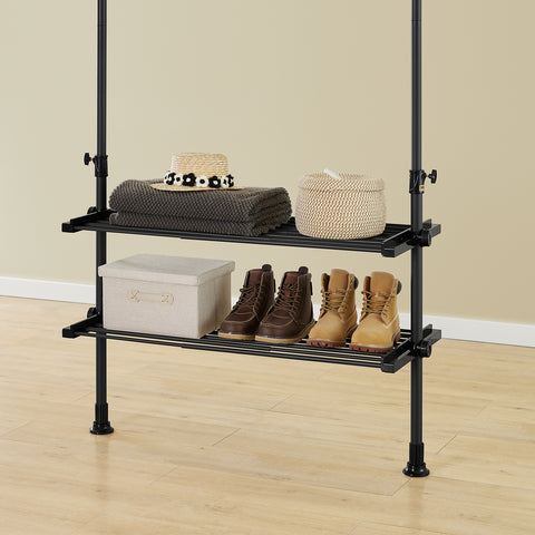 Sobuy riidekapi komplekt metall ja polüpropüleenist plastist must FRG34-SCHO