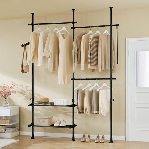 Sobuy riidekapi komplekt metall ja polüpropüleenist plastist must FRG34-SCHO