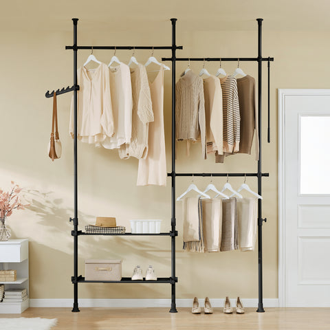 Sobuy riidekapi komplekt metall ja polüpropüleenist plastist must FRG34-SCHO