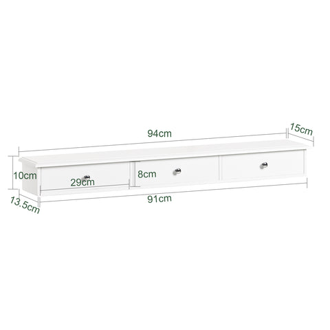 Sobuy seinakapp 3 korvi kiudlaud valge frg43-l-w