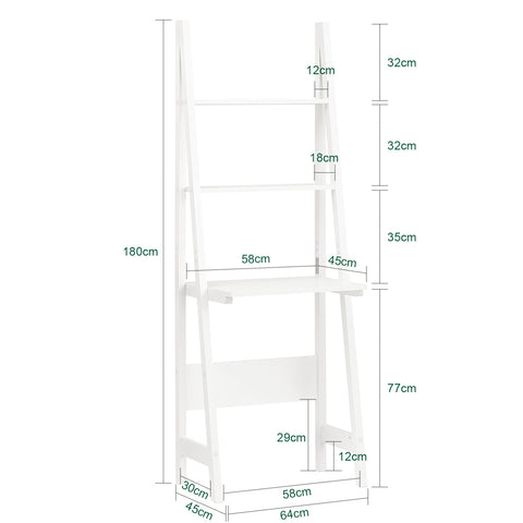 Sobuy PC-tabel 2 riiul puidust kiudplaat valge frg60-w