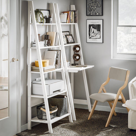 Sobuy PC-tabel 2 riiul puidust kiudplaat valge frg60-w