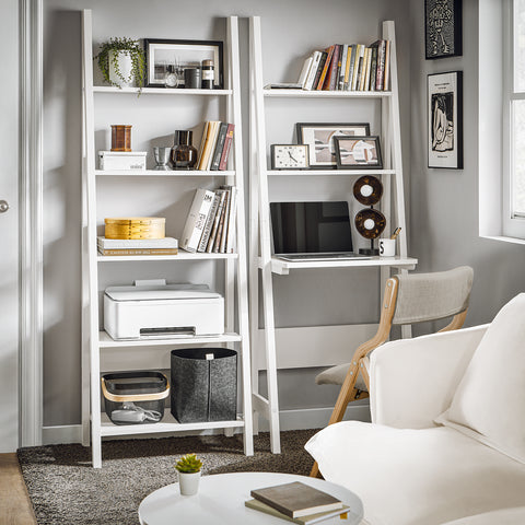 Sobuy PC-tabel 2 riiul puidust kiudplaat valge frg60-w