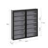 SoBuy FSB113-H-DG Seinävitriini 80 × 12,2 × 80 cm – lasiovi, 5 hyllyä, tummanharmaa