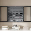 SoBuy FSB113-H-DG Seinävitriini 80 × 12,2 × 80 cm – lasiovi, 5 hyllyä, tummanharmaa