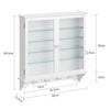 SoBuy FSB114-E-W Seinävitriini 68 × 13,5 × 68,5 cm – LED, säädettävät lasihyllyt, valkoinen