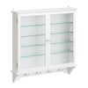 SoBuy FSB114-E-W Seinävitriini 68 × 13,5 × 68,5 cm – LED, säädettävät lasihyllyt, valkoinen