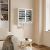 SoBuy FSB114-E-W Seinävitriini 68 × 13,5 × 68,5 cm – LED, säädettävät lasihyllyt, valkoinen