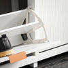 SoBuy FSR186-II-W Kapea kenkäkaappi eteiseen – 4 alas kääntyvää ovea, suuri säilytystila, valkoinen, 104 × 23 × 82 cm