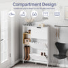 SoBuy FSR209-WN Kapea Kenkäkaappi Eteiseen – Valkoinen Kenkäkaappi 9 Kengälle – Tilaa Säästävä, MDF & Bambu, 90×19×129,5 cm