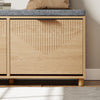 SoBuy FSR211-N kenkäpenkki säilytystilalla – kapea 24 cm eteispenkki, kenkäsäilytys 8 parille, 100 × 24 × 50 cm, luonnonpuu