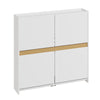 SoBuy FSR225-E-W Kenkäkaappi 103 × 19 × 99,5 cm – 4 kääntöovea, kapea, valkoinen