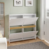 SoBuy FSR225-E-W Kenkäkaappi 103 × 19 × 99,5 cm – 4 kääntöovea, kapea, valkoinen