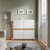 SoBuy FSR225-E-W Kenkäkaappi 103 × 19 × 99,5 cm – 4 kääntöovea, kapea, valkoinen