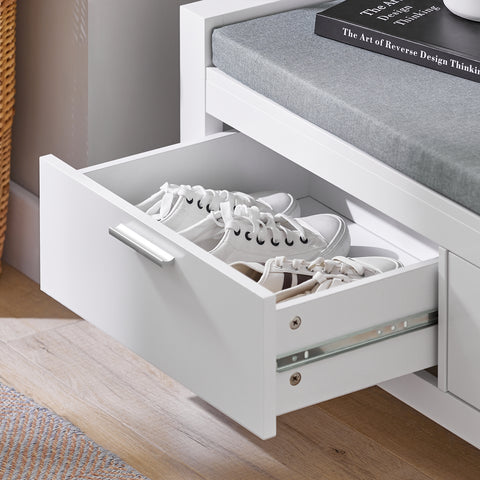 Sobuy hoiupink koos puitkiudude lauaga padjaga ja puitlauavalge FSR74-W