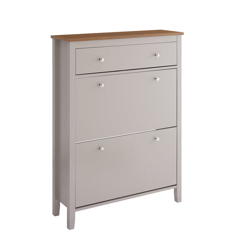 SoBuy FSR89-KA Kengät Kaappi Eteiseen – Suuri Kapasiteetti 12 Paria + Vetolaatikko Kengille, Eteinen, Käytävä – MDF E1 Puu, 80x25x108 cm, Vaaleanruskea