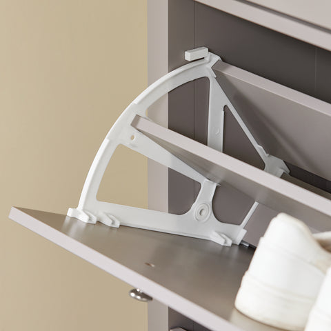 SoBuy FSR89-KA Kengät Kaappi Eteiseen – Suuri Kapasiteetti 12 Paria + Vetolaatikko Kengille, Eteinen, Käytävä – MDF E1 Puu, 80x25x108 cm, Vaaleanruskea