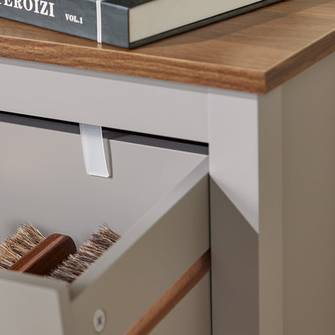 SoBuy FSR89-KA Kengät Kaappi Eteiseen – Suuri Kapasiteetti 12 Paria + Vetolaatikko Kengille, Eteinen, Käytävä – MDF E1 Puu, 80x25x108 cm, Vaaleanruskea