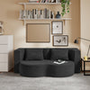 SoBuy FST101-SCH Vuodesohva 177 × 107 × 32 cm – 2-in-1 taittuva, 2 tyynyä, musta