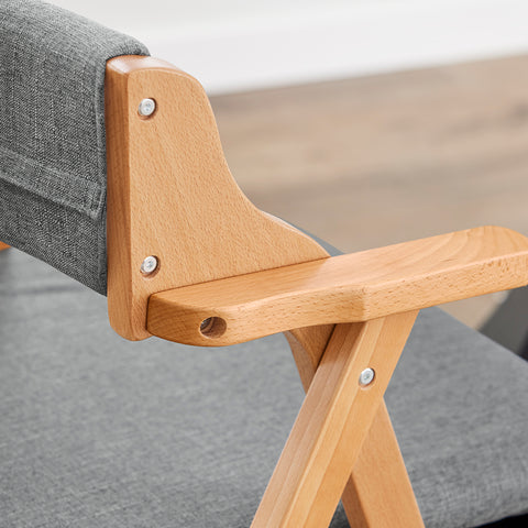 SoBuy FST98-HG Taitettava Ruokapöydän Tuoli – Massiivipuuta, Pehmustettu Istuinsuoja, Mukava & Tilaa Säästävä, Harmaa