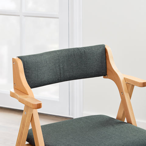 SoBuy FST98-SG Taittuva Ruokapöydän Tuoli Puusta – Pehmustettu, Tilaa Säästävä ja Mukava Keittiöön, Olohuoneeseen tai Terassille, Tummanharmaa