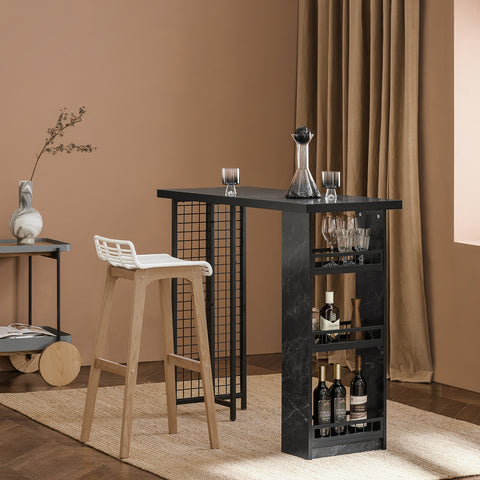 Sobuy baarilaud kõrge tabel 3 riiulid FWT100-SCH