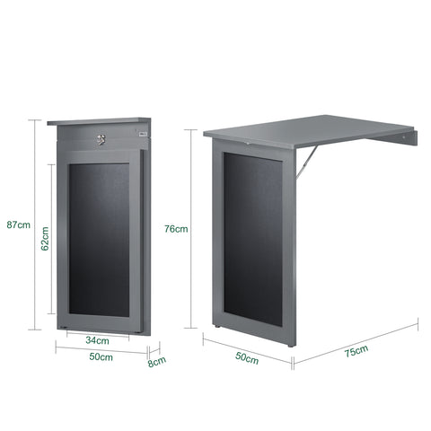 Sobuy Wall Clap Table Chalkitahvel kokkupandav laudriba laud FWT20-HG