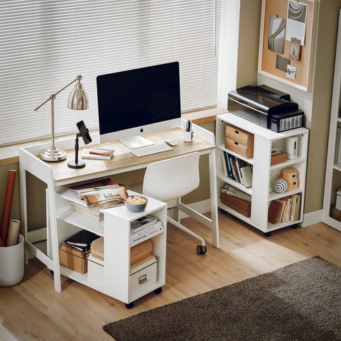 Sobuy arvutilaud puitkiust ja kiibplaadi valge FWT41-I