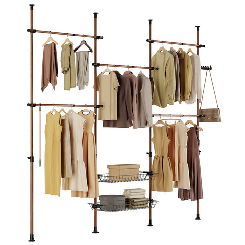 Sobuy garderoobikomplekt metall ja polüpropüleenist plastist pruun KLS04-BB