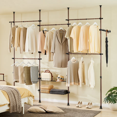 Sobuy garderoobikomplekt metall ja polüpropüleenist plastist pruun KLS04-BB