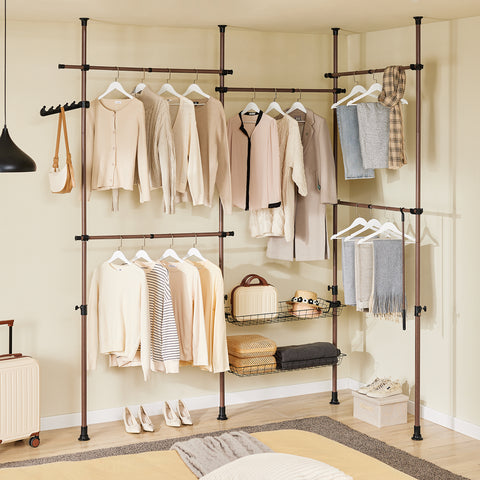 Sobuy garderoobikomplekt metall ja polüpropüleenist plastist pruun KLS04-BB