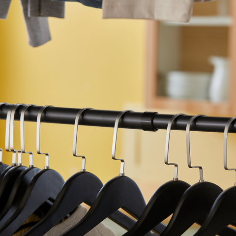 Sobuy riidekapi komplekt metall- ja polüpropüleenist plastist must KLS04-SCHO