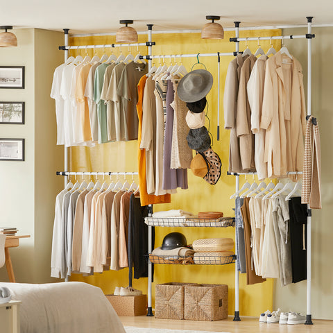 Sobuy riidekapi komplekt metall ja polüpropüleenist plast valge KLS04