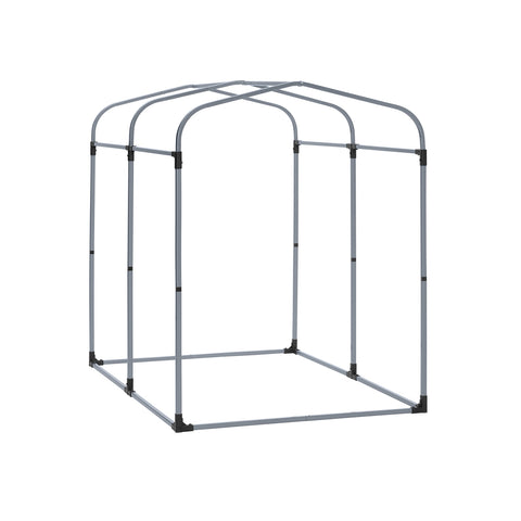 SoBuy KLS11-K Ulkovarasto– Vedenpitävä Pihavaja – Moottoripyörän, Polkupyörän ja Työkalujen Säilytykseen, Koukuilla – Hopea, 120x176x163 cm