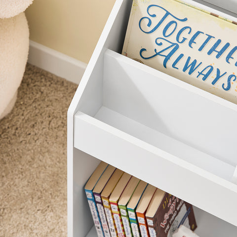 Sobuy lasteraamatukapi puidukiust ruudukujuline valge KMB01-W