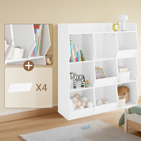 SoBuy KMB120-W Lasten Kirjahylly Lelujen Säilytyshylly 9 Lokerolla – Valkoinen 95x34x105 cm