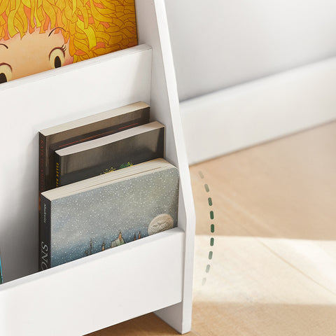 Sobuy lasteraamatukapi puidukiudu ruut valge kmb32-w