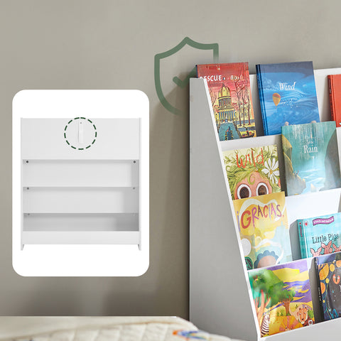 Sobuy lasteraamatukapi puidukiudu ruut valge kmb32-w