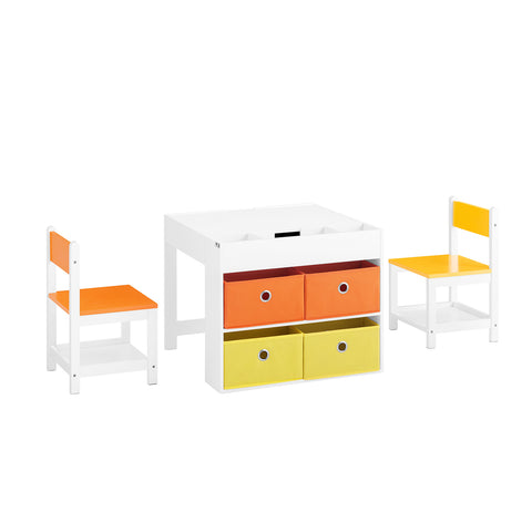Sobuy 3-osaline lastelaud ja tooli komplekt KMB75-W