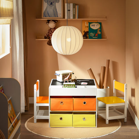 Sobuy 3-osaline lastelaud ja tooli komplekt KMB75-W