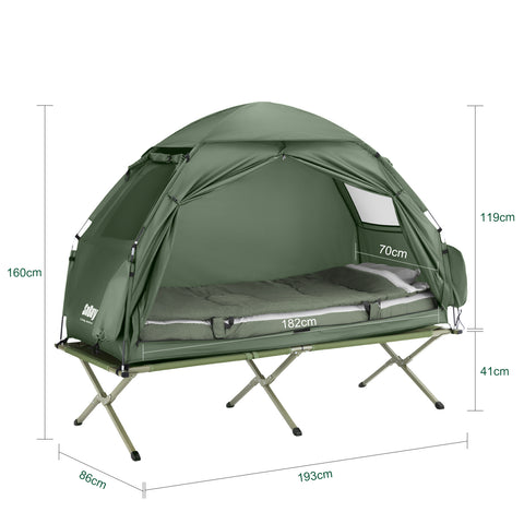 SoBuy 7-in-1 Teltta 1 Hengelle – Retkiteltta | 193x86x160cm Vihreä OGS32-GR
