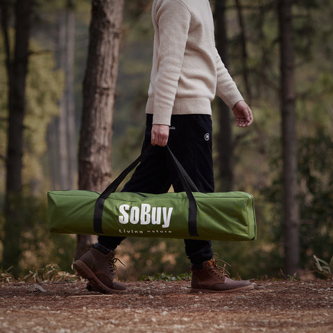 SoBuy 7-in-1 Teltta 1 Hengelle – Retkiteltta | 193x86x160cm Vihreä OGS32-GR