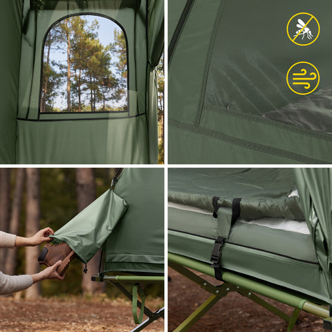 SoBuy 7-in-1 Teltta 1 Hengelle – Retkiteltta | 193x86x160cm Vihreä OGS32-GR