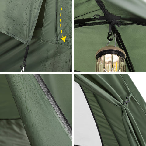 SoBuy 7-in-1 Teltta 1 Hengelle – Retkiteltta | 193x86x160cm Vihreä OGS32-GR