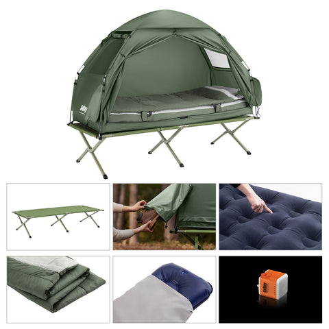SoBuy 7-in-1 Teltta 1 Hengelle – Retkiteltta | 193x86x160cm Vihreä OGS32-GR