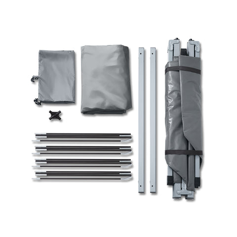 SoBuy Teltta 1 Hengelle – Säilytystaskuilla ja Lamppukoukulla, 2-in-1 Kevyt retkiteltta | 193x86x160cm Harmaa OGS32-II-HG
