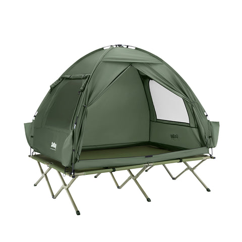 SoBuy Teltta 2 Hengelle - Ja Kenttäsänky, 2-in-1 Retkiteltta | 193x145x185cm Vihreä OGS32-II-L-GR